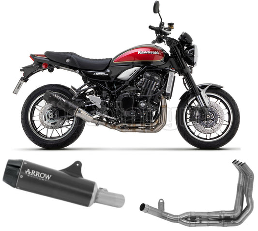 SCARICO RACE ARROW REBEL IN ALLUMINIO NERO CON FONDELLO IN CARBY COMPATIBILE CON KAWASAKI Z900 Z-900 RS 22/23