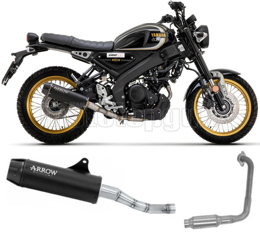 SCARICO OMOLOGATO ARROW REBEL IN ALLUMINIO NERO CON FONDELLO IN CARBY COMPATIBILE CON YAMAHA XSR 125 22/23