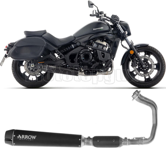 ARROW SCARICO COMPLETO OMOLOGATO OPEN REBEL INOX NERO FONDELLO CARBY COMPATIBILE CON KAWASAKI VULCAN 650 S E5+ 2025