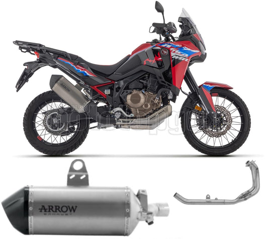 SCARICO OMOLOGATO ARROW SONORA IN TITANIO CON COPPA IN CARBONIO COMPATIBILE CON HONDA AFRICA TWIN CRF 1100 L 2024