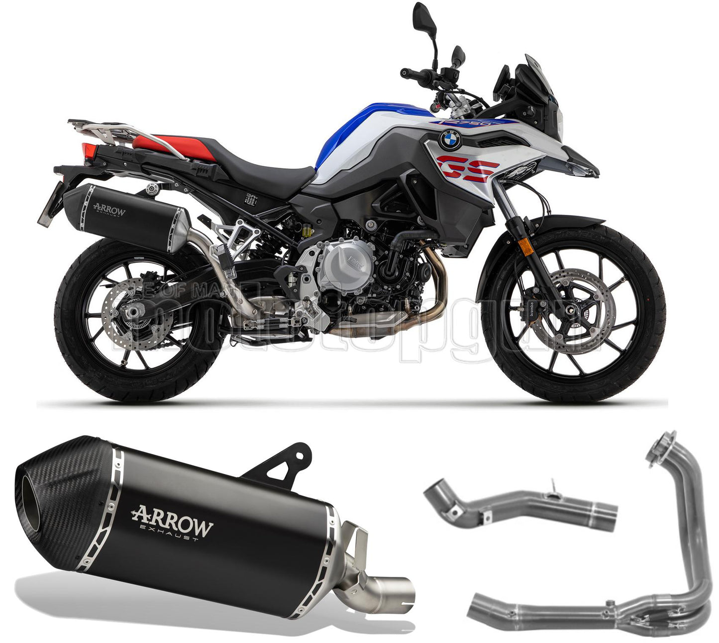 SCARICO OMOLOGATO ARROW SONORA IN TITANIO NERO CON FONDELLO IN CARBY COMPATIBILE CON BMW F750 F-750 GS 21/23