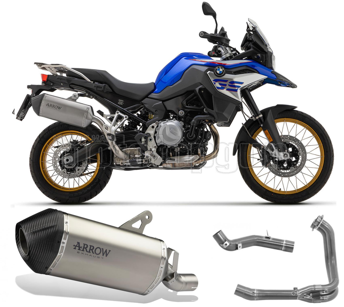 SCARICO OMOLOGATO ARROW SONORA IN TITANIO CON FONDELLO IN CARBY COMPATIBILE CON BMW F850 F-850 GS 21/23