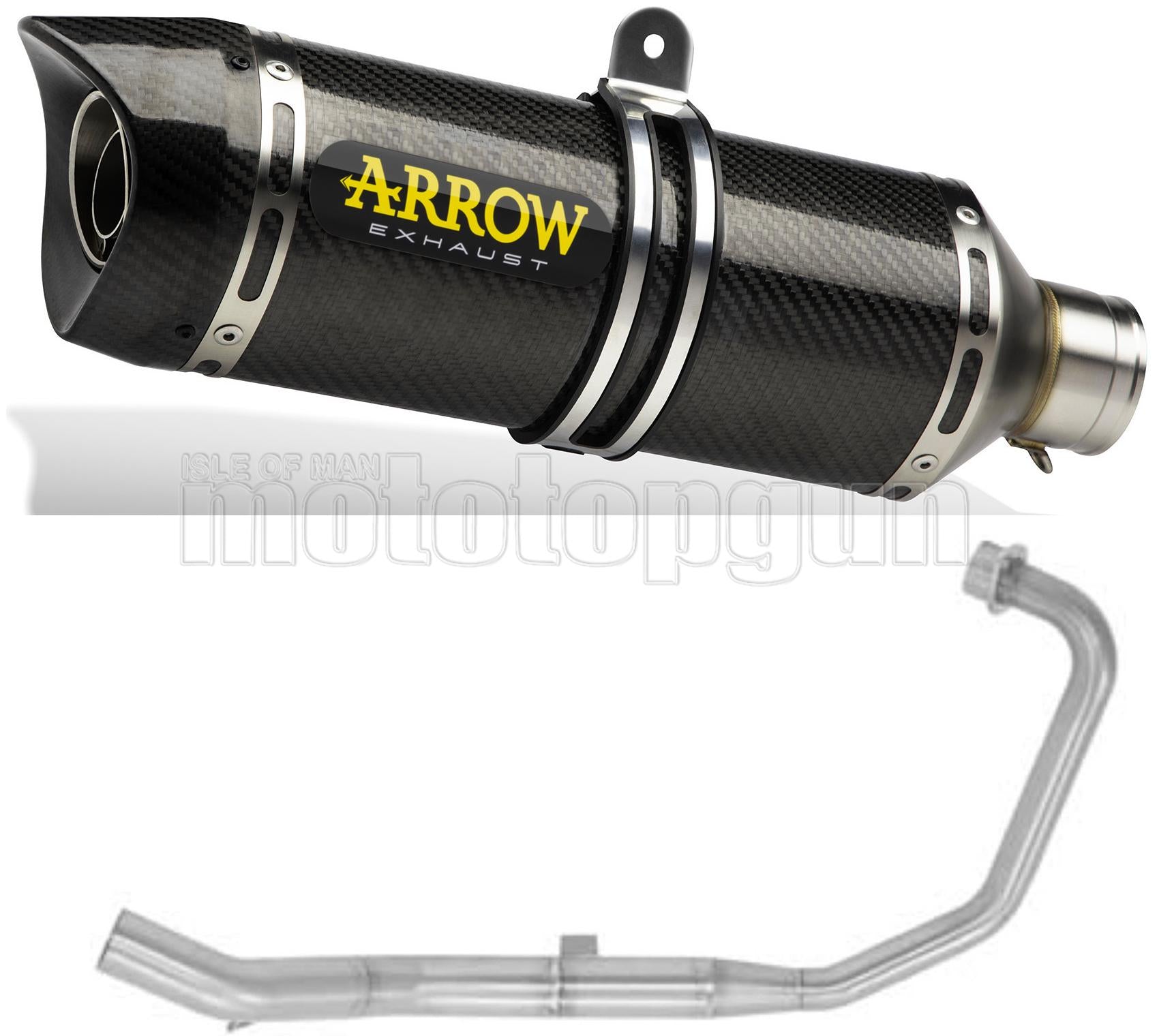 COLLETTORE OPEN ARROW THUNDER IN CARBONIO CON FONDELLO IN CARBY COMPATIBILE CON HONDA CB 125 R 21/22