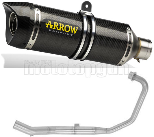 COLLETTORE OPEN ARROW THUNDER IN CARBONIO CON FONDELLO IN CARBY COMPATIBILE CON HONDA CB 125 R 21/22