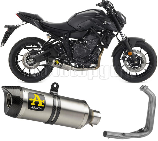 SCARICO OMOLOGATO OPEN ARROW THUNDER IN ALLUMINIO CON FONDELLO IN CARBY COMPATIBILE CON YAMAHA MT07 MT-07 21/23