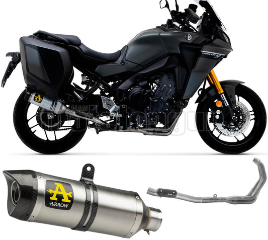 SCARICO OMOLOGATO OPEN ARROW THUNDER IN ALLUMINIO CON FONDELLO IN CARBY COMPATIBILE CON YAMAHA TRACER 9 GT 21/23