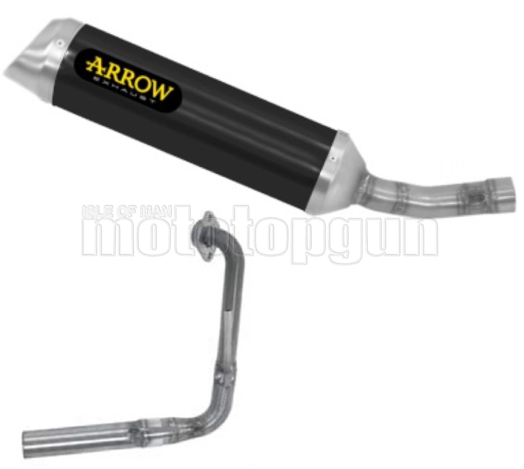 COLLETTORE OPEN ARROW THUNDER IN ALLUMINIO NERO CON FONDELLO IN INOX COMPATIBILE CON YAMAHA YZF R125 R-125 21/22