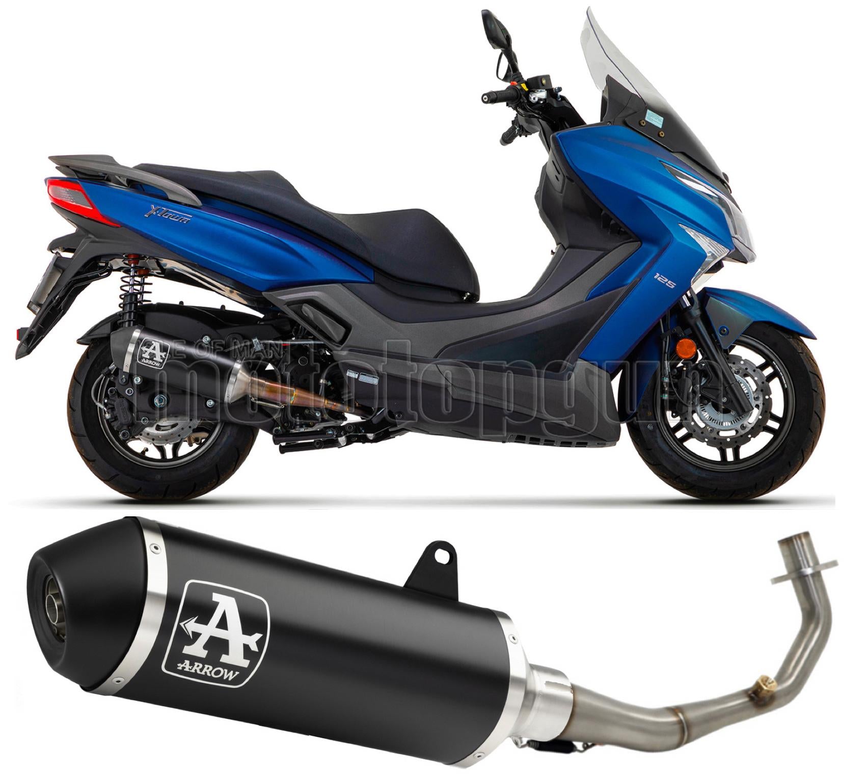 SCARICO COMPLETO COMPETITION EVO ARROW URBAN IN ALLUMINIO NERO CON FONDELLO IN INOX NERO COMPATIBILE CON KYMCO X-TOWN 125 21/23