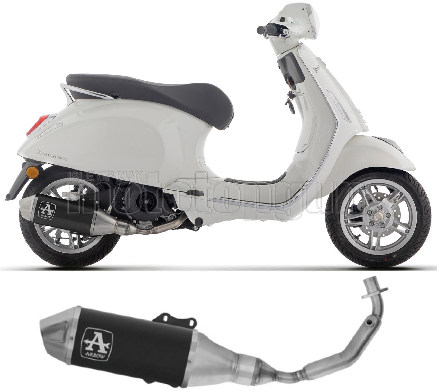 ARROW SCARICO COMPLETO RACE URBAN ALLUMINIO NERO FONDELLO INOX COMPATIBILE CON PIAGGIO VESPA PRIMAVERA 125 2025