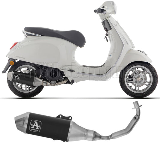 ARROW SCARICO COMPLETO RACE URBAN ALLUMINIO NERO FONDELLO INOX COMPATIBILE CON PIAGGIO VESPA PRIMAVERA 125 2025
