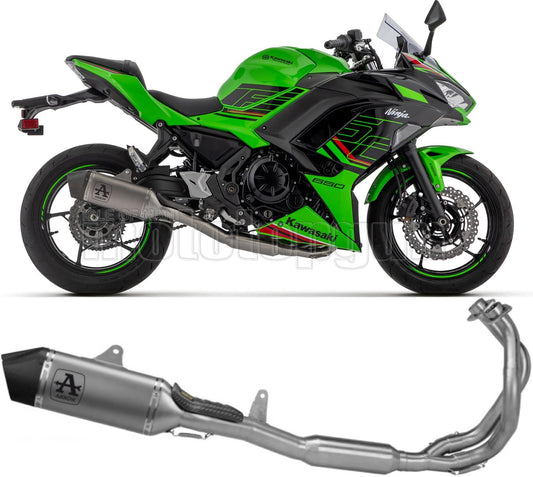 ARROW SCARICO COMPLETO OMOLOGATO CATALIZZATO VELOCE TITANIO FONDELLO CARBY COMPATIBILE CON KAWASAKI NINJA 650 35KW 24/25