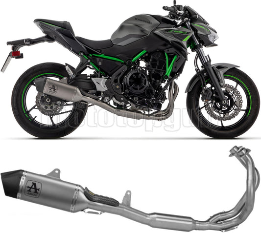 ARROW SCARICO COMPLETO OMOLOGATO CATALIZZATO VELOCE TITANIO FONDELLO CARBY COMPATIBILE CON KAWASAKI Z650 Z-650 35KW 24/25