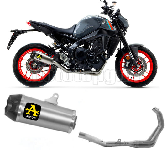 SCARICO OMOLOGATO OPEN ARROW WORKS IN TITANIO CON FONDELLO IN CARBY COMPATIBILE CON YAMAHA MT09 MT-09 21/23