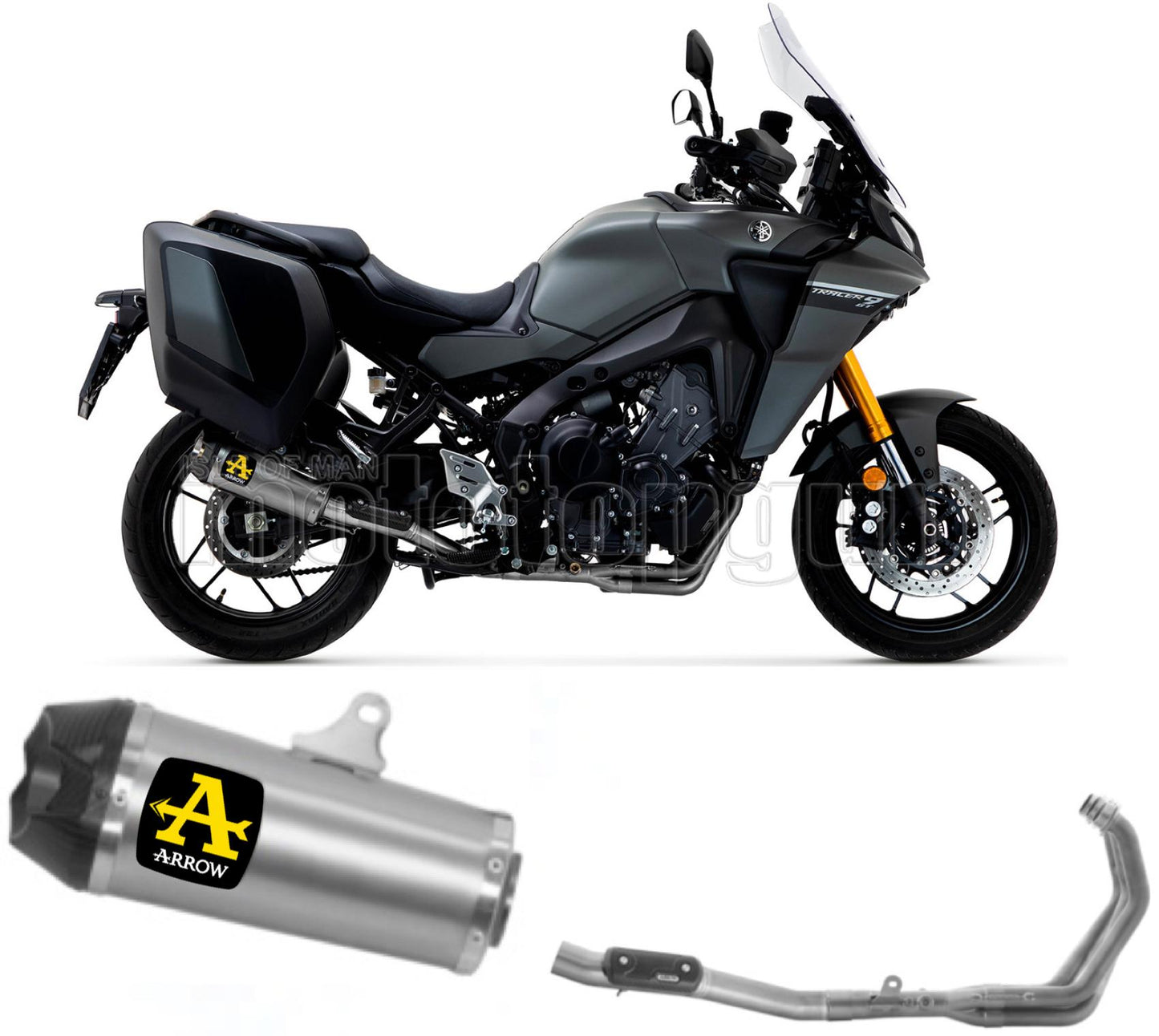 SCARICO OMOLOGATO OPEN ARROW WORKS IN TITANIO CON FONDELLO IN CARBY COMPATIBILE CON YAMAHA TRACER 9 GT 21/23