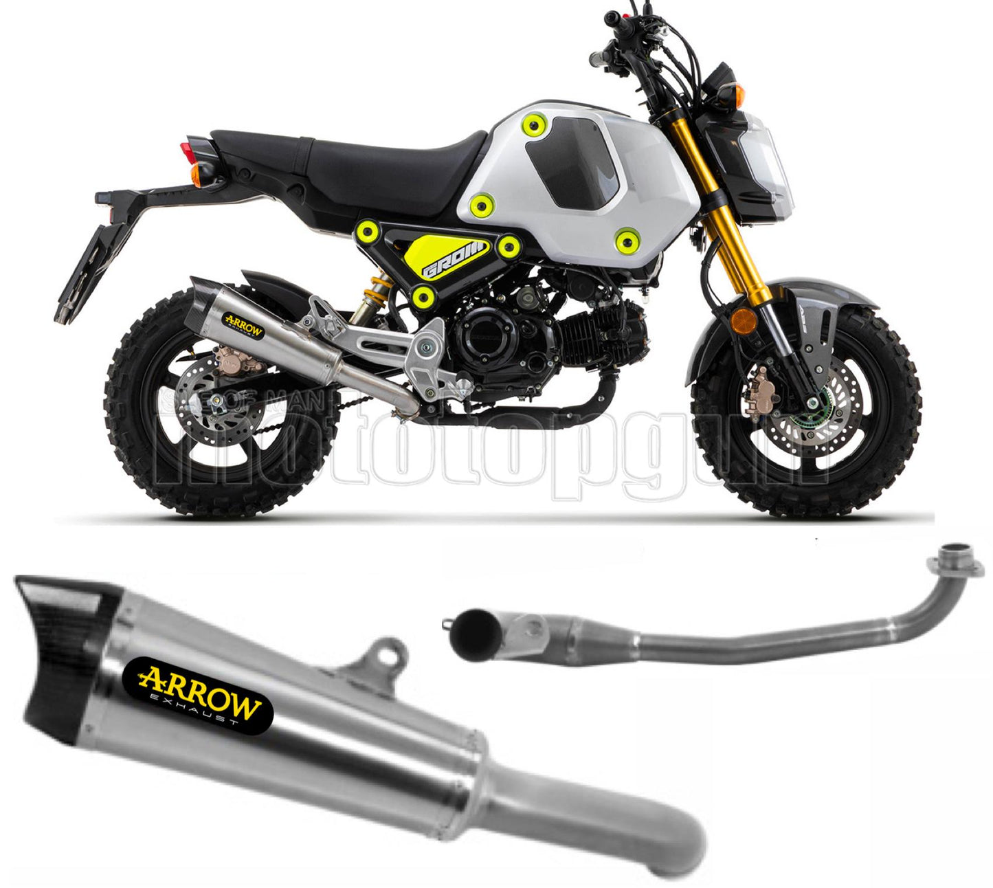 RACCORDO ARROW X-KONE IN NICHROM CON FONDELLO IN CARBY COMPATIBILE CON HONDA MSX 125 GROM 21/23