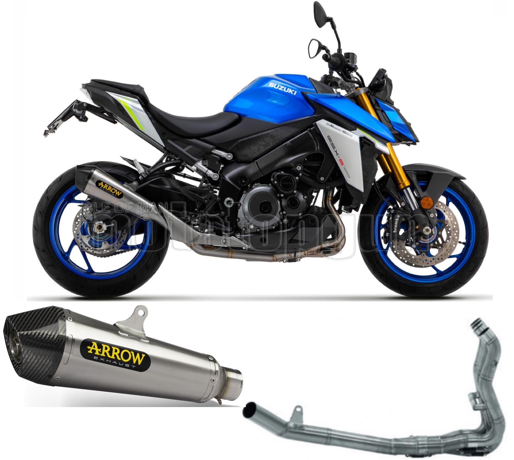 SCARICO OMOLOGATO OPEN ARROW X-KONE IN NICHROM CON FONDELLO IN CARBY COMPATIBILE CON SUZUKI GSX-S 1000 GT 21/23