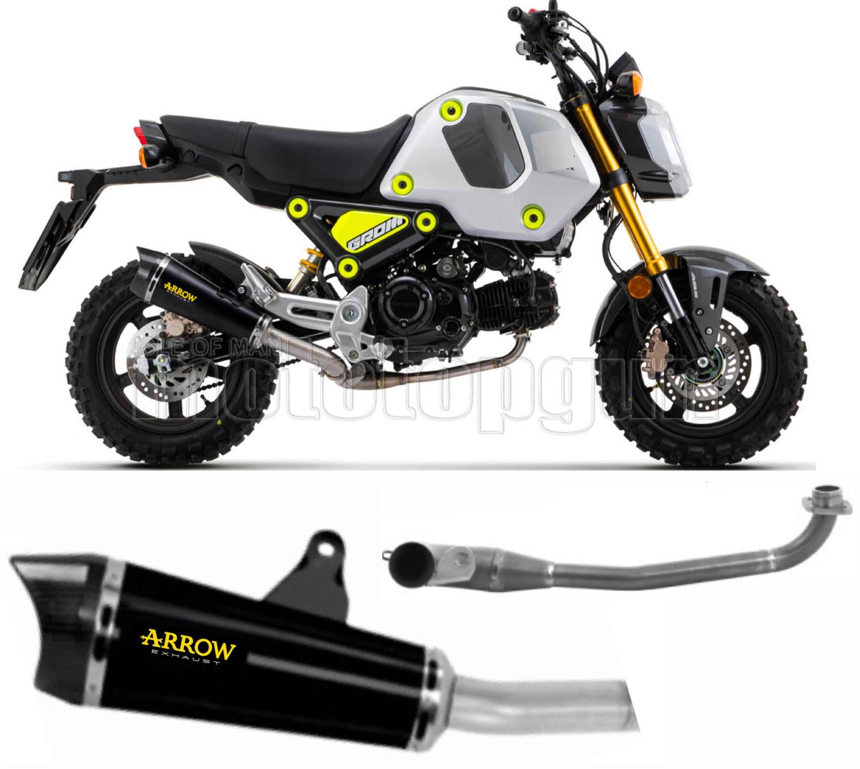 COLLETTORE ARROW X-KONE IN NICHROM NERO CON FONDELLO IN CARBY COMPATIBILE CON HONDA MSX 125 GROM 21/23