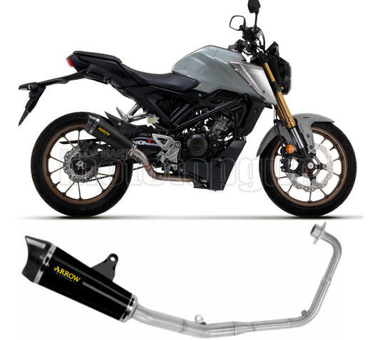 COLLETTORE OPEN ARROW X-KONE IN NICHROM NERO CON FONDELLO IN CARBY COMPATIBILE CON HONDA CB 125 R 21/22