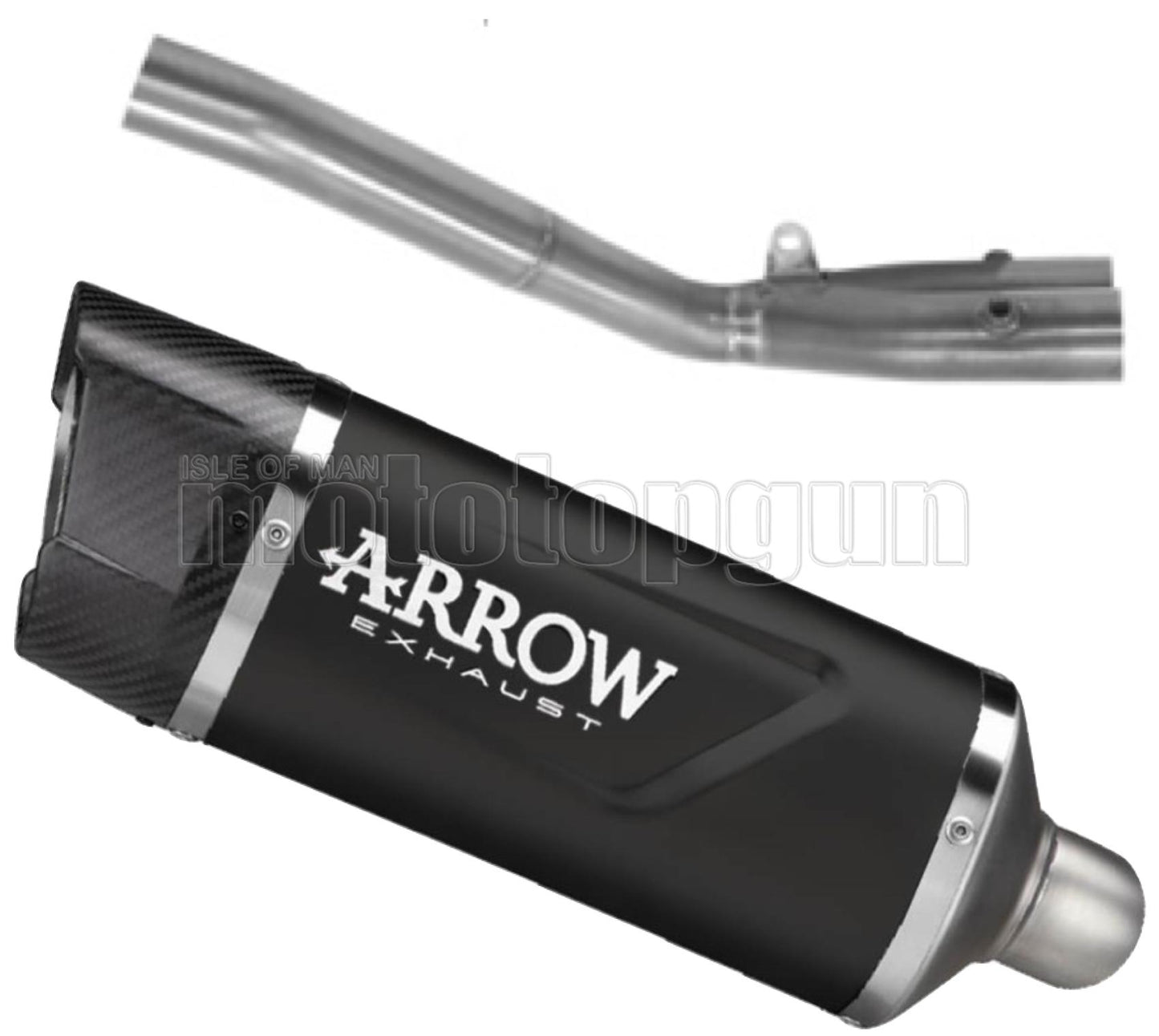 SCARICO OMOLOGATO ARROW INDY-RACE EVO IN ALLUMINIO NERO / TITANIUM CON FONDELLO IN CARBY COMPATIBILE CON HONDA MT10 MT-10 22/24