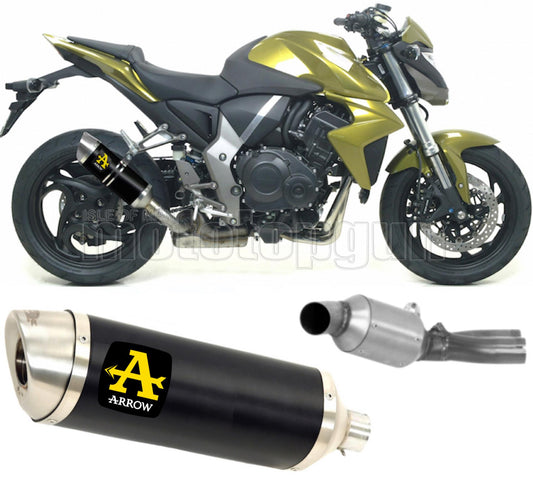 SCARICO COMPLETO OMOLOGATO OPEN ARROW THUNDER IN ALLUMINIO NERO CON FONDELLO IN INOX COMPATIBILE CON HONDA CB 1000 R 08/17