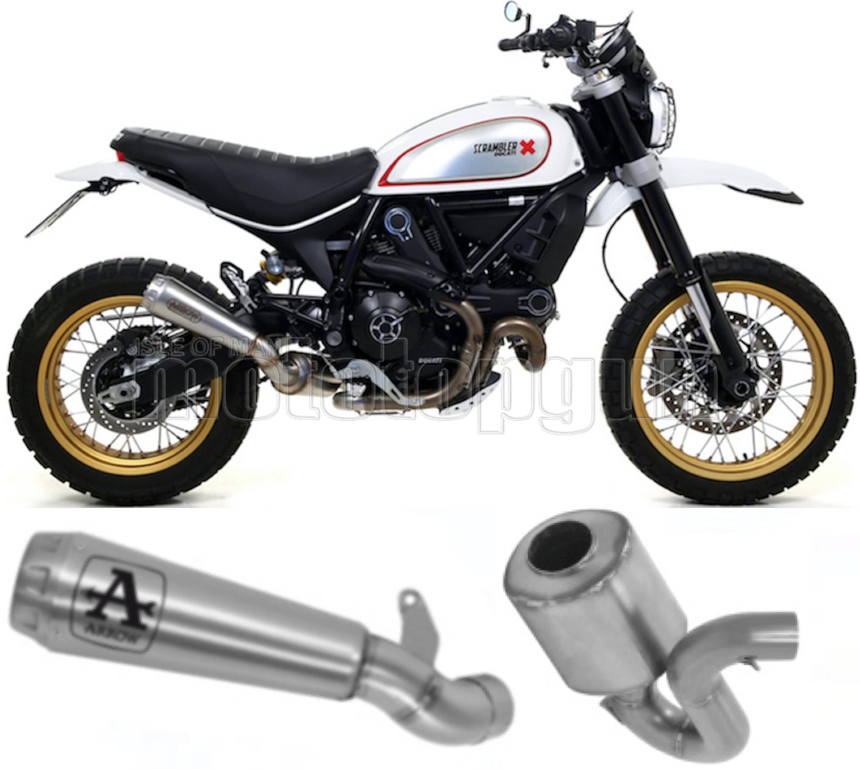 SCARICO OMOLOGATO ARROW PRO-RACE IN NICHROM CON FONDELLO IN INOX COMPATIBILE CON DUCATI SCRAMBLER 800 DESERT SLED 17/20