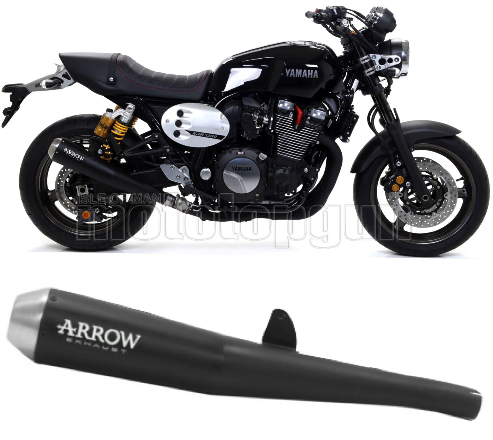 SCARICO OMOLOGATO CATALIZZATO ARROW PRO-RACING IN NICHROM NERO CON FONDELLO IN INOX COMPATIBILE CON YAMAHA XJR 1300 07/17