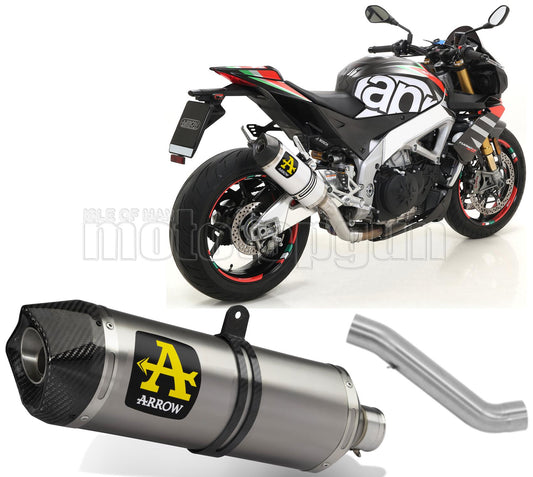 SCARICO OMOLOGATO OPEN ARROW RACE-TECH IN TITANIO CON FONDELLO IN CARBY COMPATIBILE CON APRILIA TUONO V4 1100 FACTORY 19/20