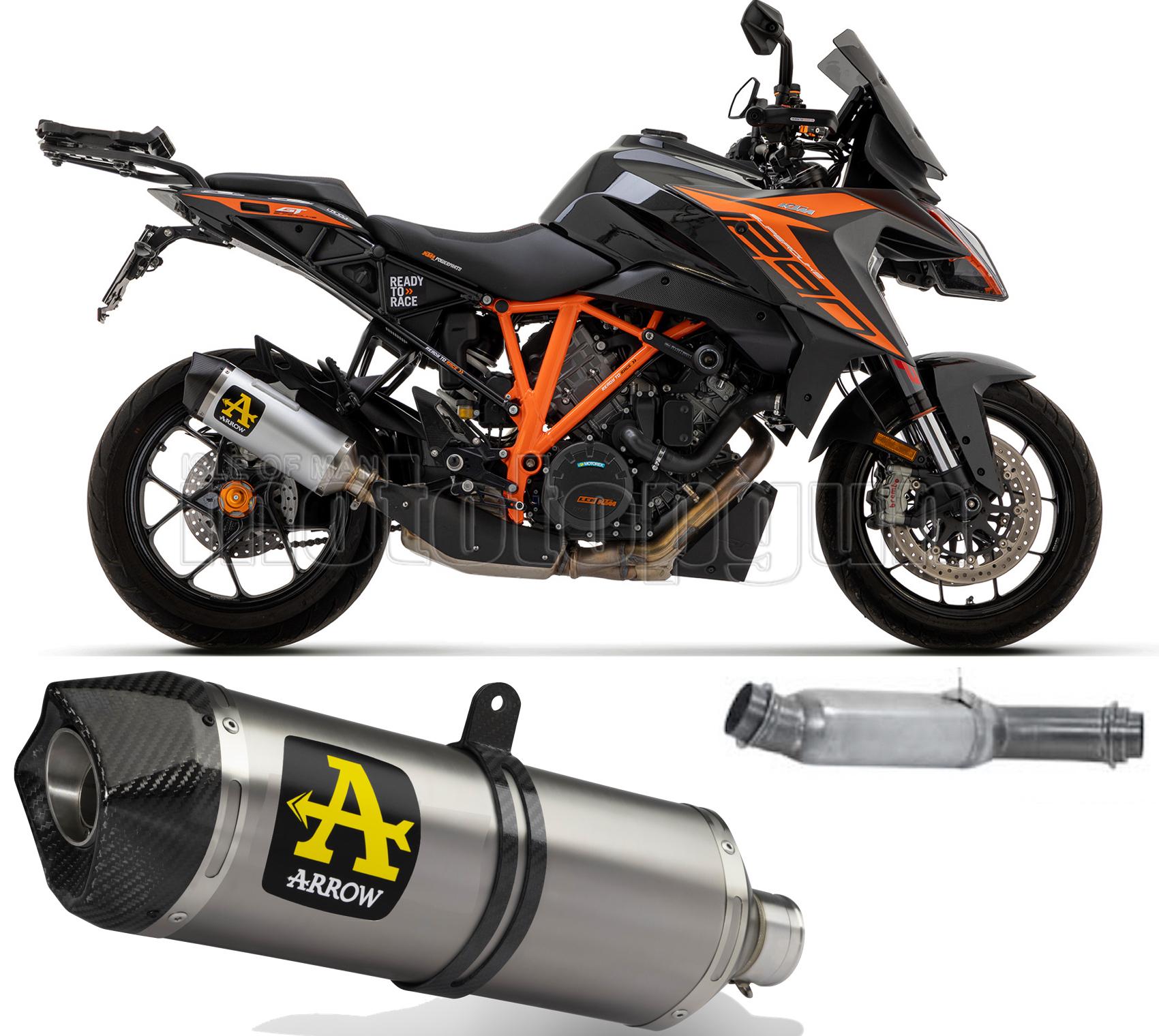 SCARICO COMPLETO RACE OPEN ARROW RACE-TECH IN TITANIO CON FONDELLO IN CARBY COMPATIBILE CON KTM 1290 SUPERDUKE GT 17/21