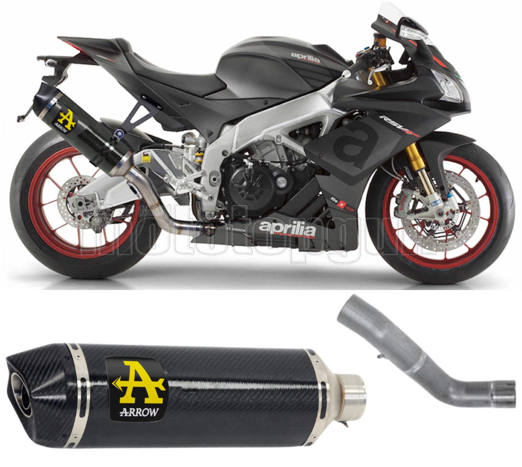 SCARICO COMPLETO OMOLOGATO OPEN ARROW RACE-TECH IN CARBONIO CON FONDELLO IN CARBY COMPATIBILE CON APRILIA RSV4 RSV-4 RR 17/18