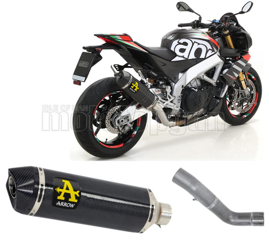 SCARICO OMOLOGATO OPEN ARROW RACE-TECH IN CARBONIO CON FONDELLO IN CARBY COMPATIBILE CON APRILIA TUONO V4 1100 FACTORY 19/20