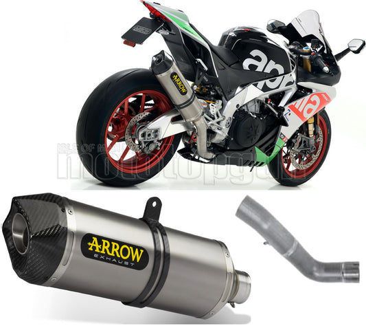 SCARICO COMPLETO OMOLOGATO OPEN ARROW RACE-TECH IN ALLUMINIO CON FONDELLO IN CARBY COMPATIBILE CON APRILIA RSV4 RSV-4 RR 17/18