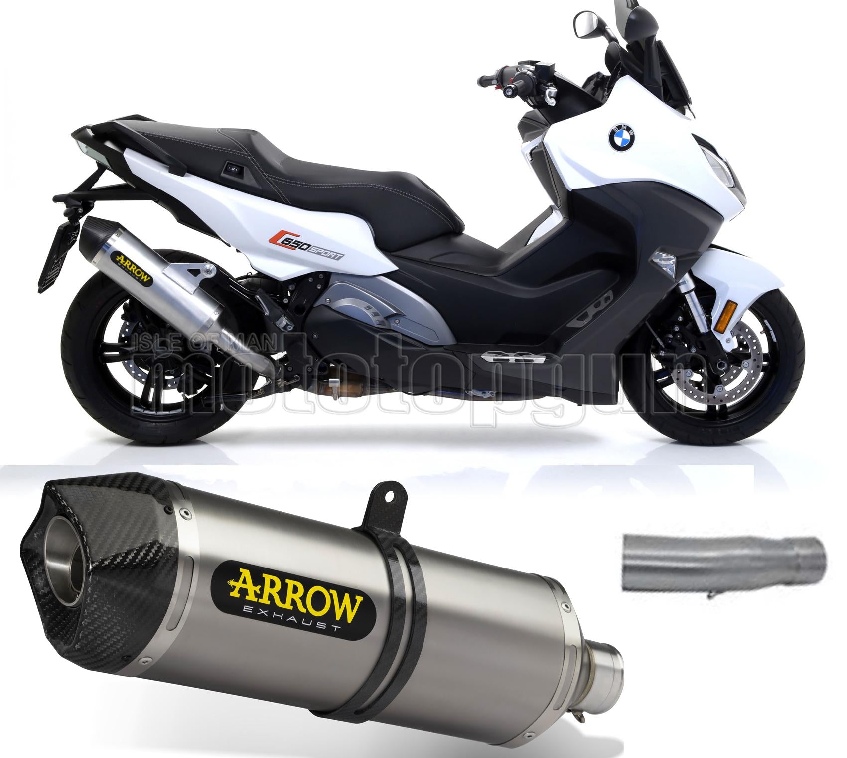 SCARICO OMOLOGATO ARROW RACE-TECH IN ALLUMINIO CON FONDELLO IN CARBY COMPATIBILE CON BMW C650 C 650 SPORT 16/20