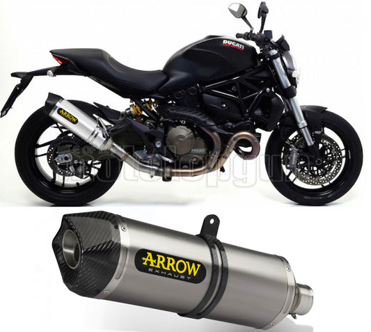 SCARICO COMPLETO OMOLOGATO OPEN ARROW RACE-TECH IN ALLUMINIO CON FONDELLO IN CARBY COMPATIBILE CON DUCATI MONSTER 821 14/16