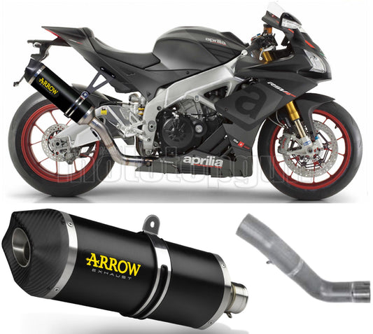SCARICO COMPLETO OMOLOGATO OPEN ARROW RACE-TECH IN ALLUMINIO NERO CON FONDELLO IN CARBY COMPATIBILE CON APRILIA RSV4 RSV-4 RR 15/16