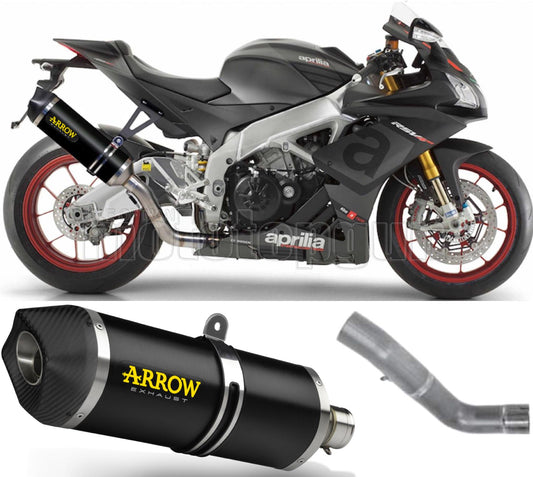 SCARICO COMPLETO OMOLOGATO OPEN ARROW RACE-TECH IN ALLUMINIO NERO CON FONDELLO IN CARBY COMPATIBILE CON APRILIA RSV4 RSV-4 RR 17/18
