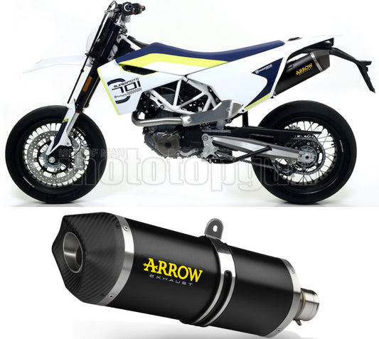 SCARICO OMOLOGATO ARROW RACE-TECH IN ALLUMINIO NERO CON FONDELLO IN CARBY COMPATIBILE CON HUSQVARNA 701 ENDURO 17/20