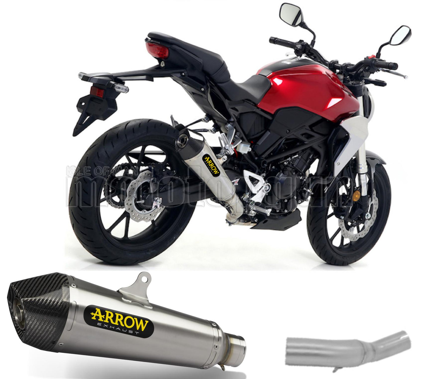 SCARICO OMOLOGATO ARROW X-KONE IN NICHROM CON FONDELLO IN CARBY COMPATIBILE CON HONDA CB 300 R 18/20