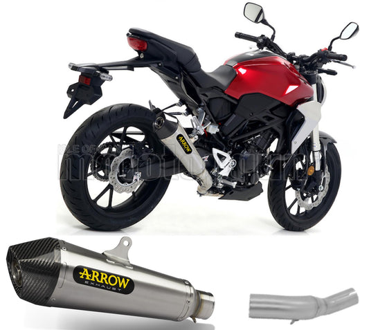 SCARICO OMOLOGATO ARROW X-KONE IN NICHROM CON FONDELLO IN CARBY COMPATIBILE CON HONDA CB 300 R 18/20