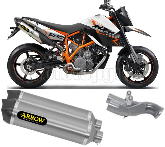 SCARICO OMOLOGATO ARROW RACE-TECH IN TITANIO CON FONDELLO IN CARBY COMPATIBILE CON KTM 990 SM 08/13