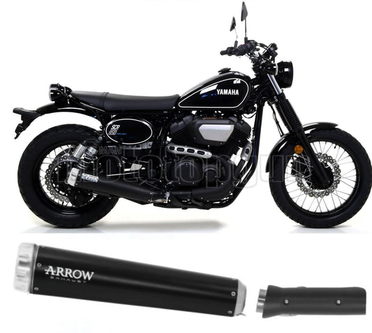 SCARICO RACE ARROW REBEL IN ALLUMINIO NERO CON FONDELLO IN ALLUMINIO COMPATIBILE CON YAMAHA SCR 950 17/20