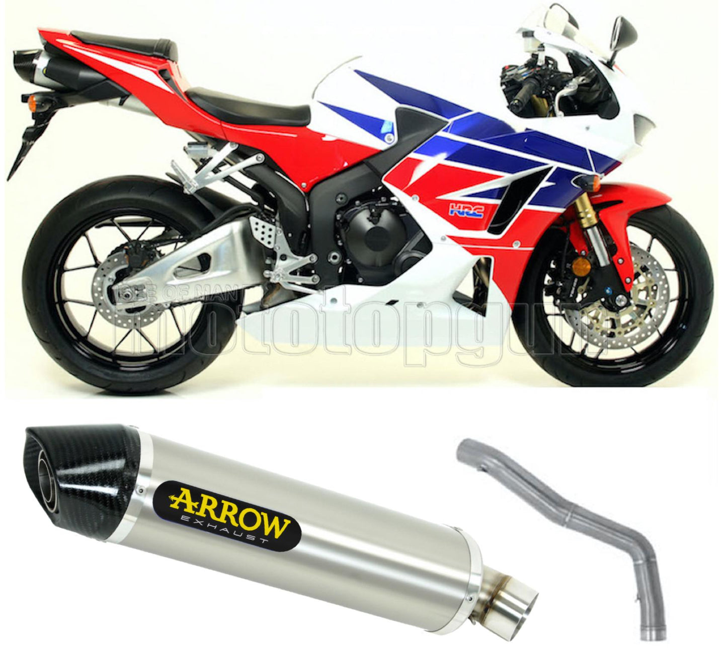 SCARICO COMPLETO OMOLOGATO OPEN ARROW INDY-RACE IN TITANIO CON FONDELLO IN CARBY COMPATIBILE CON HONDA CBR 600 RR 13/16