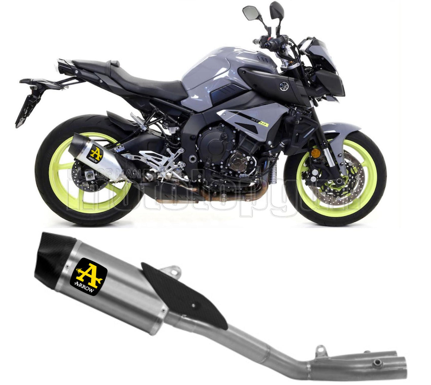 SCARICO OMOLOGATO CATALIZZATO ARROW INDY-RACE IN ALLUMINIO CON FONDELLO IN CARBY COMPATIBILE CON YAMAHA MT10 MT-10 16/20