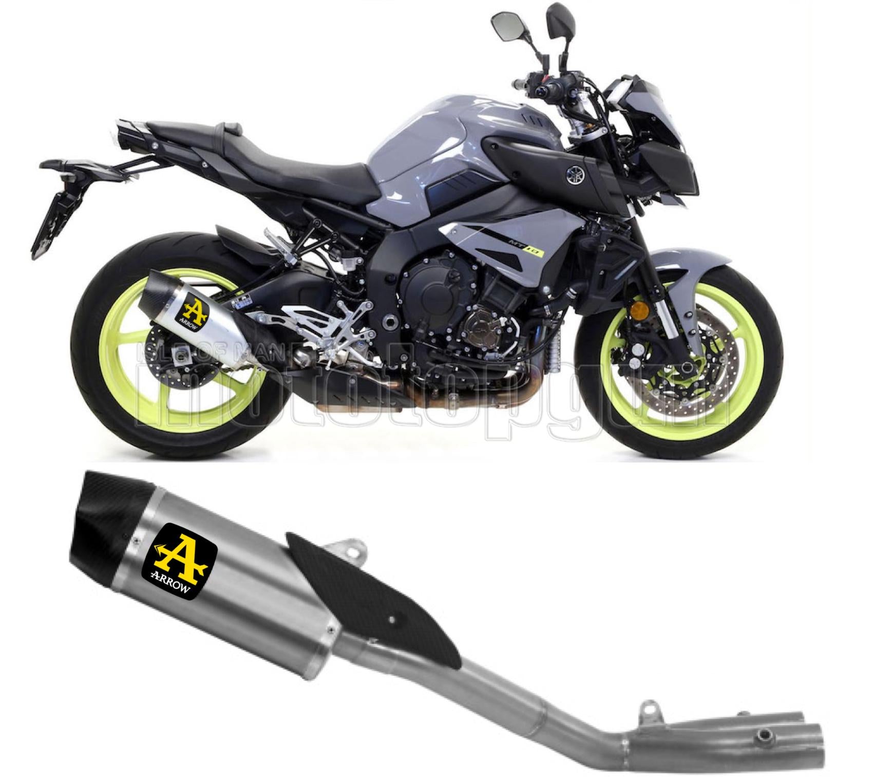 SCARICO OMOLOGATO CATALIZZATO ARROW INDY-RACE IN ALLUMINIO CON FONDELLO IN CARBY COMPATIBILE CON YAMAHA MT10 MT-10 16/20
