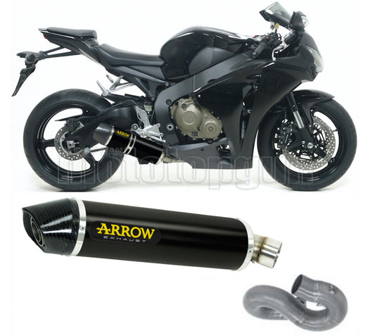 SCARICO COMPLETO OMOLOGATO OPEN ARROW INDY-RACE IN ALLUMINIO NERO CON FONDELLO IN CARBY COMPATIBILE CON HONDA CBR 1000 RR 08/13