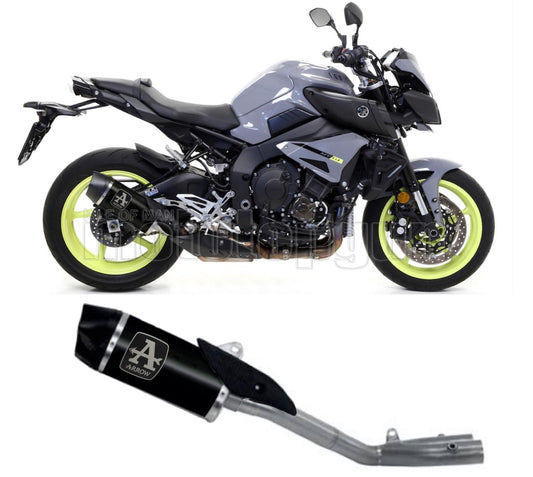 SCARICO OMOLOGATO CATALIZZATO ARROW INDY-RACE IN ALLUMINIO NERO CON FONDELLO IN CARBY COMPATIBILE CON YAMAHA MT10 MT-10 16/20