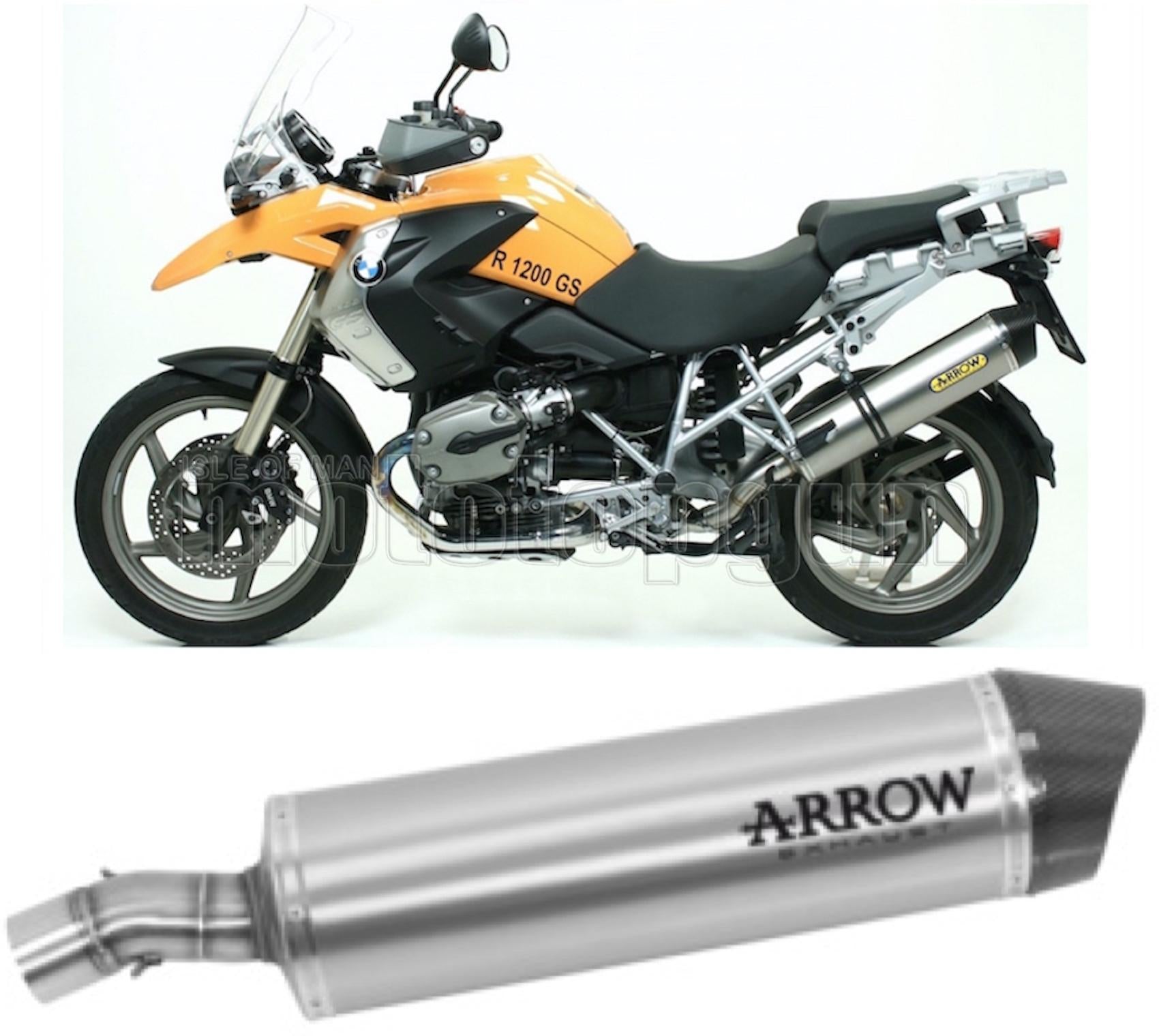 SCARICO COMPLETO OMOLOGATO OPEN BASSO ARROW MAXI RACE-TECH IN ALLUMINIO CON FONDELLO IN CARBY COMPATIBILE CON BMW R1200 R-1200 GS 06/09