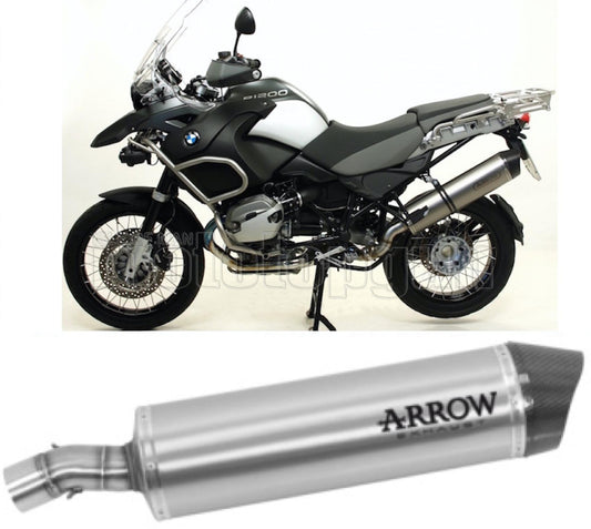 SCARICO COMPLETO OMOLOGATO OPEN BASSO ARROW MAXI RACE-TECH IN ALLUMINIO CON FONDELLO IN CARBY COMPATIBILE CON BMW R1200 R-1200 GS 10/12