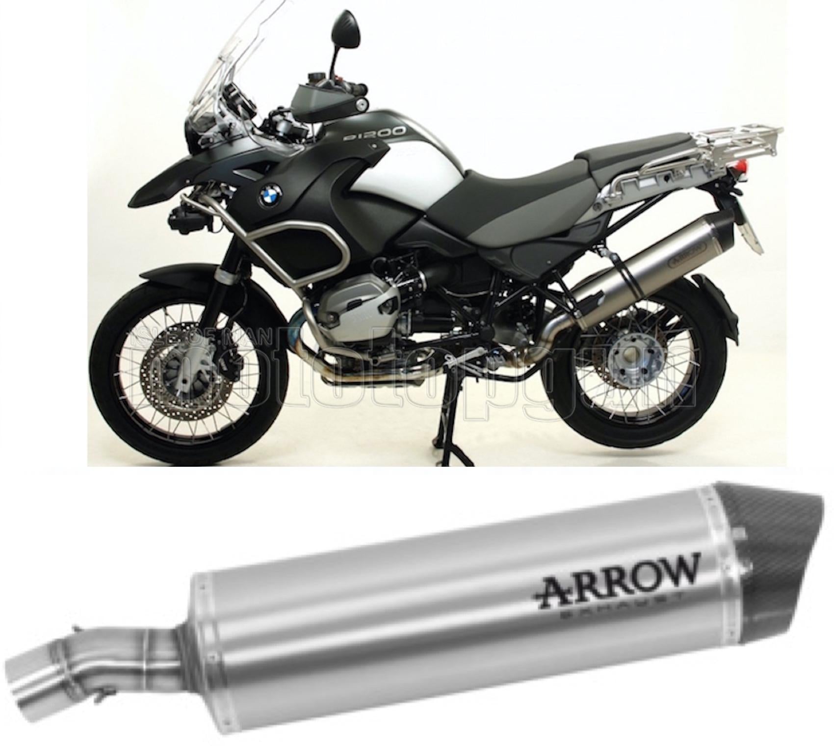 SCARICO COMPLETO OMOLOGATO OPEN BASSO ARROW MAXI RACE-TECH IN ALLUMINIO CON FONDELLO IN CARBY COMPATIBILE CON BMW R1200 R-1200 GS 10/12