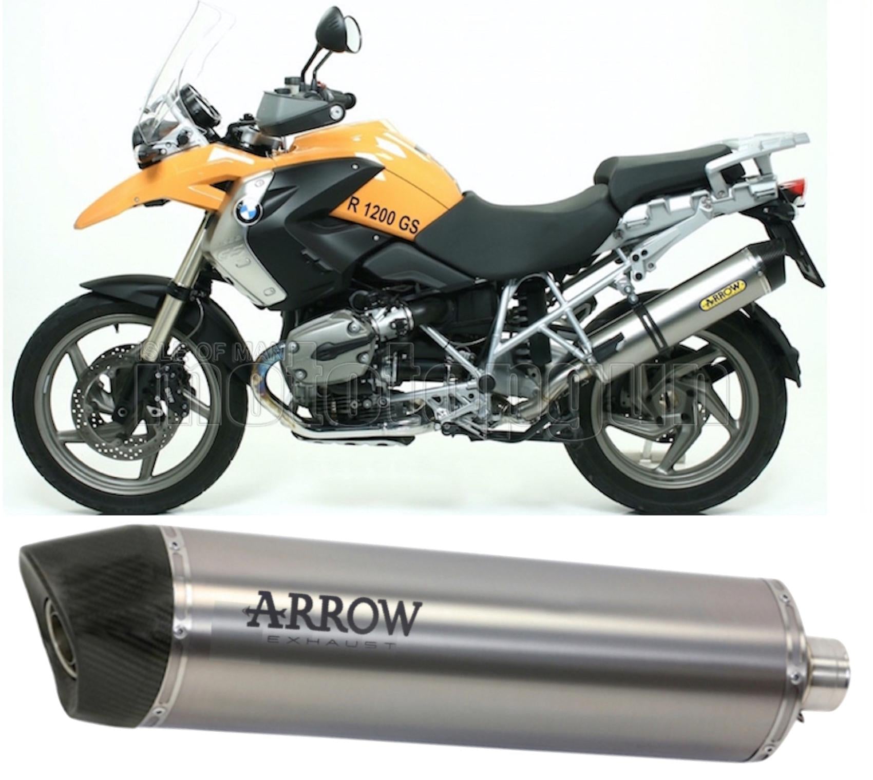SCARICO COMPLETO OMOLOGATO OPEN BASSO ARROW MAXI RACE-TECH IN ALLUMINIO CON FONDELLO IN CARBY COMPATIBILE CON BMW R1200 R-1200 GS ADVENTURE 06/09