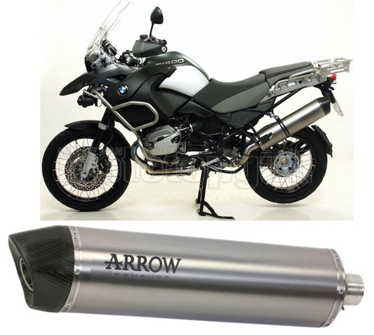 SCARICO COMPLETO OMOLOGATO OPEN BASSO ARROW MAXI RACE-TECH IN ALLUMINIO CON FONDELLO IN CARBY COMPATIBILE CON BMW R1200 R-1200 GS ADVENTURE 10/12